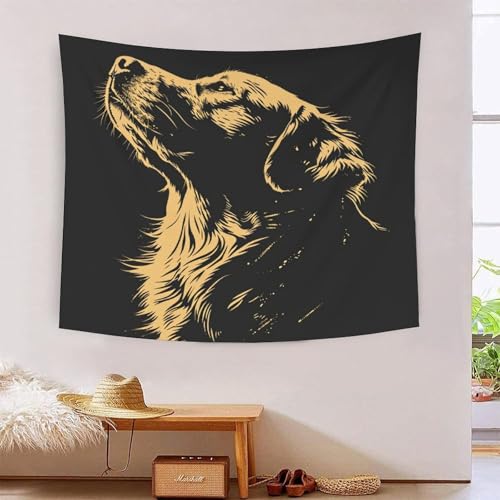 Tapiz de pared de Golden Retriever VZOMANLEX 150x200cm para dar vida y calidez a tu dormitorio