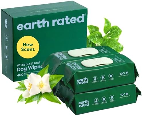Earth Rated Pet Wipes for Dogs and Cats, Hypoallergenic, 3-in-1 C...