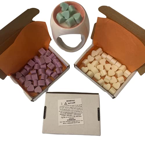 30 x Mini Hearts Highly Scented Plastic Free Long Lasting Wax Tarts Designer Fragrances (Baby Powder)