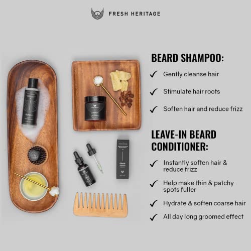Beard Growth Kit With Beard Wash And Conditioner For Men, Beard Oil - Beard Kit Beard Shampoo, Beard Conditioner And Oil Beard Grooming Kit - Beard Shampoo And Conditioner Oil Beard Care Kit For Men #TOP1