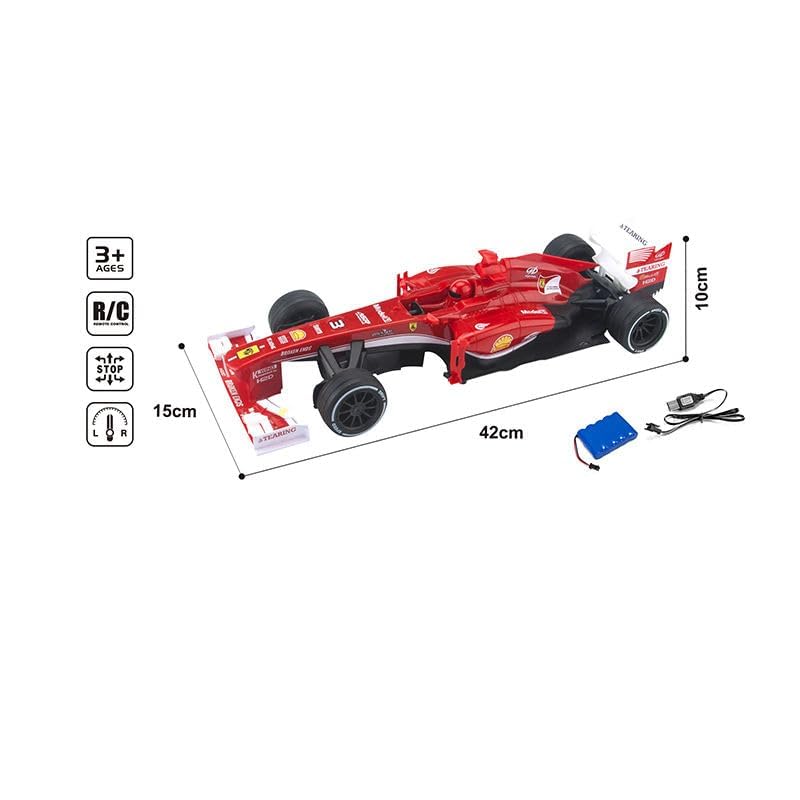 Image of Rechargeable Remote Control Ferrari F1 Car with 2.4GHz Frequency Rechargeable via USB Cable (Included) for eco-Friendly Play for Kids Aged 6 Years and Above
