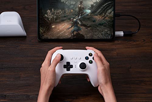 8Bitdo Ultimate 2.4g Wireless Controller With Charging Dock, 2.4g Controller for PC, Android, Steam Deck & iPhone, iPad, macOS and Apple TV (White)