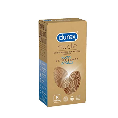 Durex Nude XL condooms, extra fijn, extra groot, 8 stuks