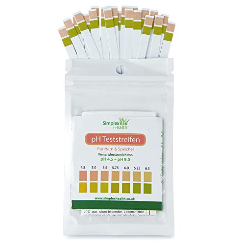 Simplex Health Tira de prueba para orina y saliva pH 4.5-9.0 (100 piezas)