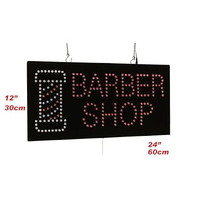 Barber Shop Sign, 24x12, 60x30cm, TOPKING, LED, Neon, Florescent, Signage, Signboard, Display, Billboard, Screen, Grand Opening, Gift