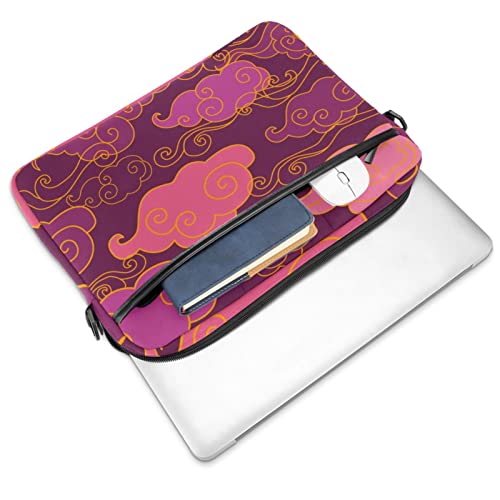 Bolsa de ordenador portátil tradicional oriental con diseño de nubes moradas con asa de 13.4-14.5 pulgadas - imagen 4