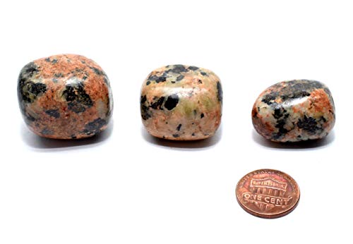 Orange Orthoclase W/Black Tourmaline Inclusions Tumbled Stones Polished Natural Feldspar Gemstone Crystal Mineral Pebble Specimen From Peru (5Pcs) #TOP4