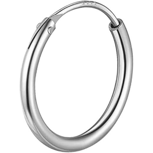 Mens Silver Hoop Earring 2.0mm