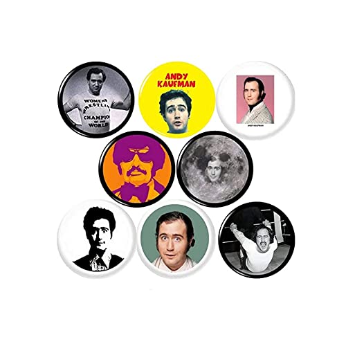 ANDY KAUFMAN 8 NEW 1 Inch (25mm) Set of 8 Pinback Buttons Badges Pins - Main Image