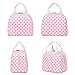 Checkered Lunch Bag for Girls Women, Cute Insulated Leakproof Lunch Box Container Reusable Cooler Lunch Tote Bag for Teens Kids Adults School Travel Picnic (Pink)