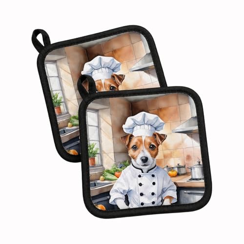 Caroline's Treasures Jack Russell Terrier Set of 2 Kitchen Pot Holders