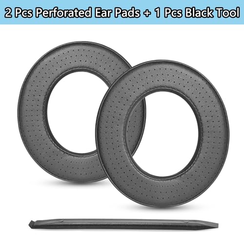 Almohadillas de repuesto Clear MG compatibles con auriculares Focal Clear, Elegia, Utopia, Stellia, Elex, Celestee - Cuero de proteína perforado negro miniatura 6