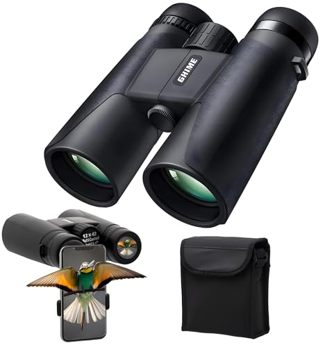 Image of Ghime 12x42 Ultra HD Binoculars for Long Distance with Phone Adapter | Large View, 2000 Meter Range, Bright BAK4 Prism FMC Lens | Waterproof, Bird Watching, Safari, Trekking, 6 Month Warranty