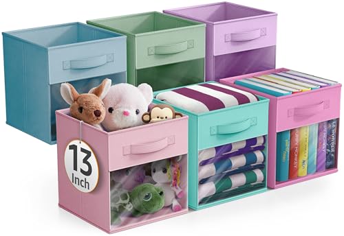 Sorbus 13 Inch Storage Bins with Clear Window - 6