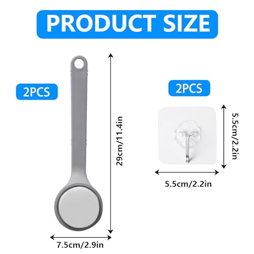 Asistente para Aplicar Crema en la Espalda, 2pcs 29.2cm Aplicador de Crema para la Espalda, Cepillo de Baño con Mango Largo, Aplicador de Loción Solar para Niños, Mujeres, Hombres - imagen 2