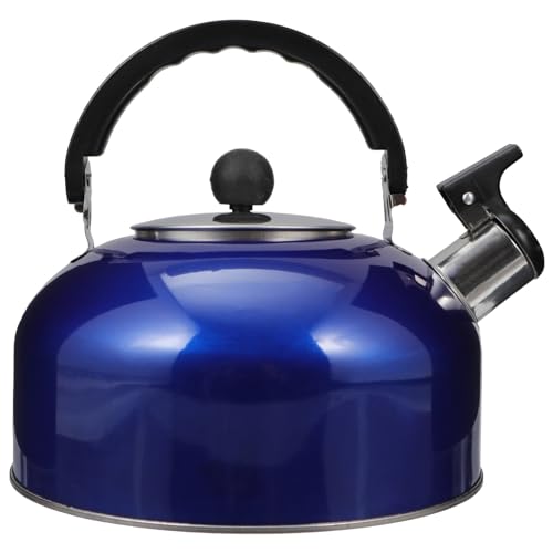 Bouilloire sifflante en acier inoxydable durable Amosfun bleu