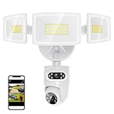 Onforu 5500LM Dual Lens Floodlight Camera Outdoor, 4MP 360° View Auto Tracking Smart Wired Security Flood Light, Dual Cam, Motion Detection, Built-In Siren, Night Vision, 2-Way Audio, Works with Alexa