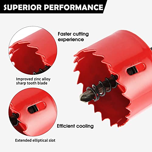 Dashap 13Pcs Bi-Metal Hole Saw Kit With Drill Bits, Carbide Hole Saw Set For Thin Metal And Wood, Cutting Diameter 3/4'' To 3'' #TOP2