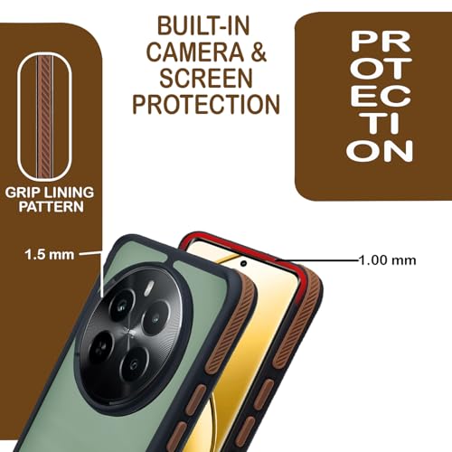 Image of A rtistque Frosted Ultra Matte Back Cover Case for Realme 12 Plus 5G / Realme P1 5G / Narzo 70 /70 Pro 5G | Smooth Sides with Grip | Shockproof TPU Protective Design | Raised Camera Edges | - Brown