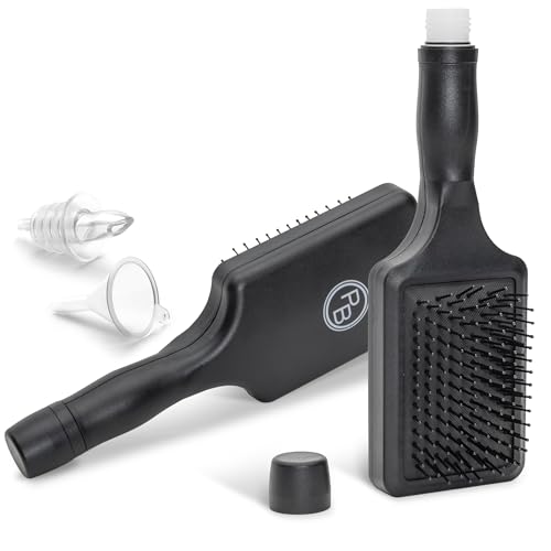GoPong Party Brush Flask 2 Pack (16 oz Total) - Hidden Alcohol Travel Flasks for Women and Men Secret Liquor Containers for Concerts Cruises and Sports Events Includes Funnel & Spout