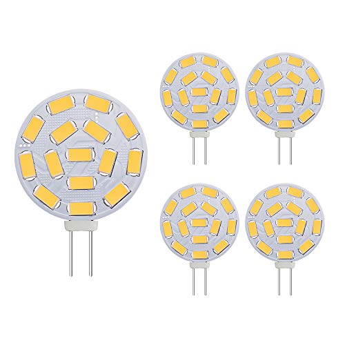 AHEVO G4 3W LED Light Bulbs, Equivalent to 20-30W Halogen Lamps, G4 Base AC/DC 12V,300 LM, 120°Flood Beam, Recessed Lighting, Track Lighting,Warm White(3000K, 5pcs)