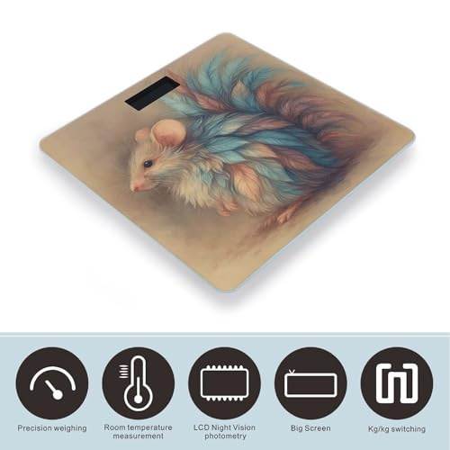 Báscula digital de baño con vidrio templado y pantalla LCD miniatura 3