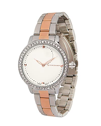 Image of Giordano Analog Diamond Studded Watch for Women With Metal Strap - Water Resistant, Elegant Ladies Wrist Watch to Compliment Your Look - Ideal Gift - GZ-60046