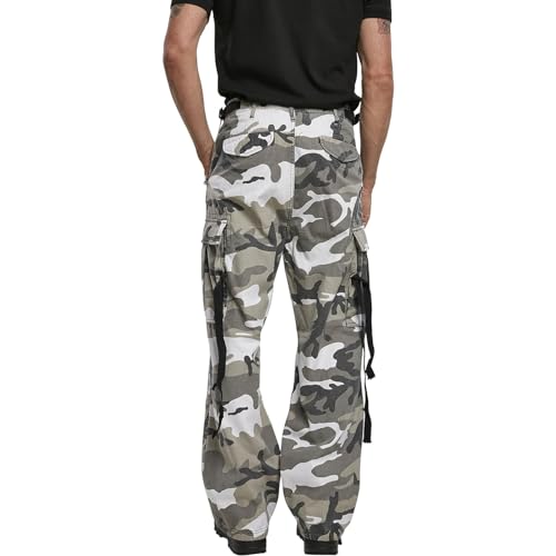 Individual WEAR Men's M65 Cotton Loose-Fit Vintage Washed Look Multi Pocket Casual Cargo Pants with Drawstring Legs4