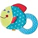 HABA Teether Chomp Champ Fish Soft Activity Toy with Crackling Foil & Plastic Teething Ring for Birth and Up