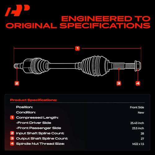 A-Premium Pair (2) Front CV Axle Shaft Assembly Compatible with Hyundai Santa Fe 2004 2005 2006 3.5L, FWD with 5-Speed Automatic Transmission, Driver and Passenger Side by A-Premium - Image 3