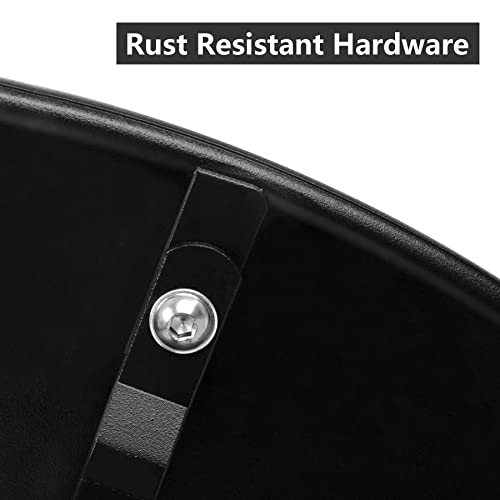 Meluvici Patio Coffee Table, Metal Steel Outdoor Round Table Weather Resistant Anti-Rust Outdoor Table(Black) #TOP6