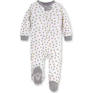 Burt’s Bees Baby Sleep & Play, Organic One-Piece Romper-Jumpsuit PJ, Zip para bebés y niños pequeños