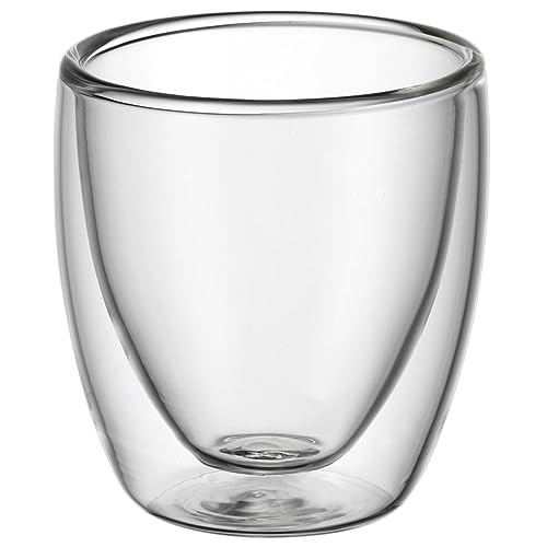 WMF Kult doppelwandige Espressotassen Glas Set 2-teilig, doppelwandige Gläser 80ml, Schwebeeffekt, Thermogläser, hitzebeständiges Espresso Glas