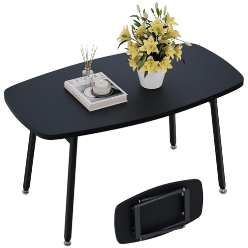 WOHOMO Folding Coffee Table Small Black Coffee Tables for Living Room Portable Simple Modern...