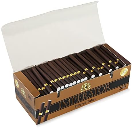 Imperator Brown Color 25mm Filtered Cigarette Tubes - 1 Box with 200 Tubes