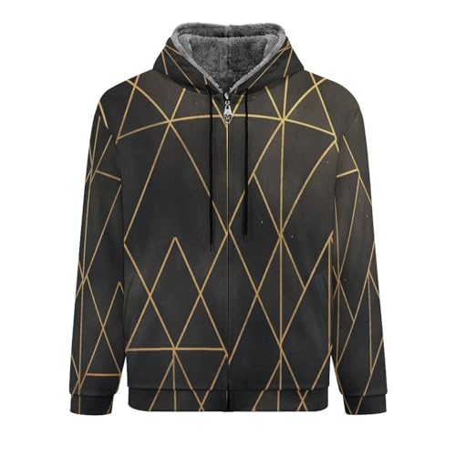 Sweat à capuche doublé polaire pour homme veste thermique zippée noir et doré