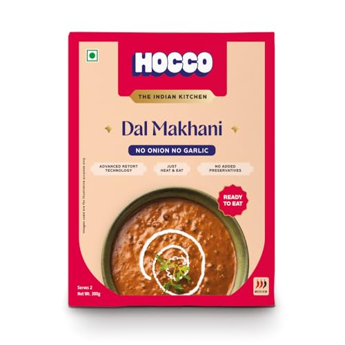 Image of HOCCO Ready to Eat Jain Dal Makhani | Just Heat & Eat | Jain Instant Food | Ready to Cook | Just Add Hot Water & Meal Ready in 5 Mins | Microwaveable | Serves 2-300g Each (Pack of 3)