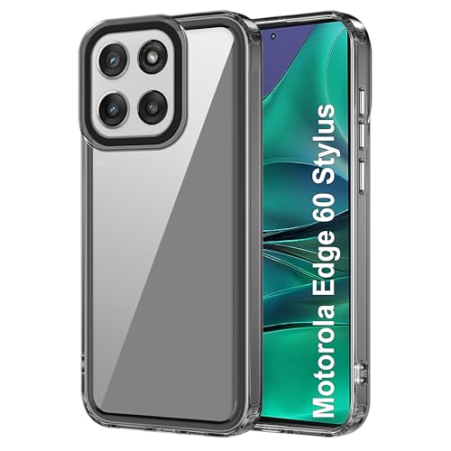 Image of Zapcase Back Case Cover for Motorola Edge 60 Stylus | Compatible for Motorola Edge 60 Stylus Back Cover | Case Cover with Camera Protection | (TPU + PC | Translucent Black)