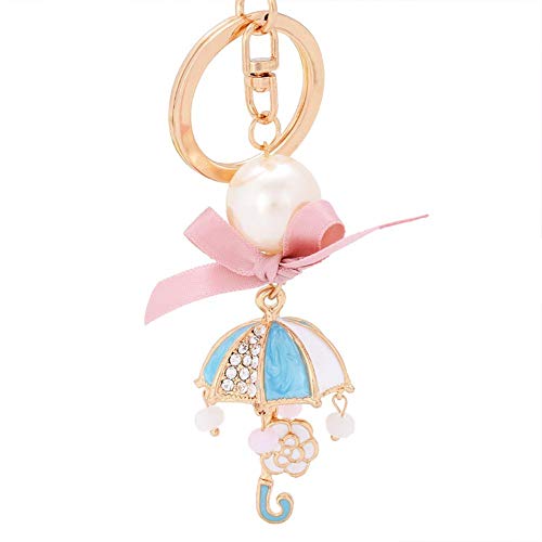 Preisvergleich Produktbild XHNNI Schlüsselanhänger Kreative Schleife Regenschirm Schlüsselanhänger Mädchen Herz Legierung Durable Schlüsselanhänger für Mädchen Damen Praktisches Geschenk Rosa, blau (Blau) - GJZLR9XV0S