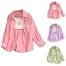 Girls Summer Clothes Ice Silk Long Sleeve Button Down Shirt + Cute Cami Top + Shorts 3 Pieces Outfits for 4-17 Years