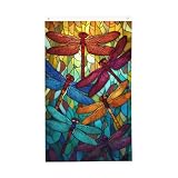 Spring Summer Dragonfly Flag 3X5 FT Vertical, Colorful Polyester Banner with Grommets, Garden Yard House Flags Indoor Outdoor Sport Decoration