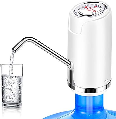 Water Pump for 5 Gallon Bottle, Electric 5 Gallon Water Dispenser Universal USB Charging Drinking Water Bottle Pump(White)
