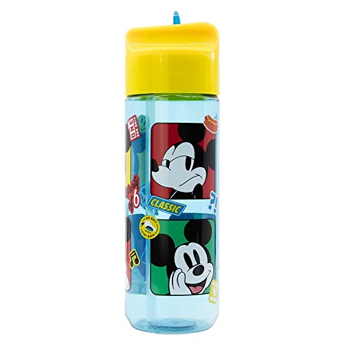 Stor Bouteille originale Disney Mickey 540 ml en Ecozen pour enfants, lavable et réutilisable avec bouchon dévissable et bec anti-éclaboussures