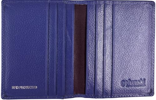 Image of Golunski RFID Protection Real Leather Slim 16 Store Card Holder 889 for Men & Women (Blue)