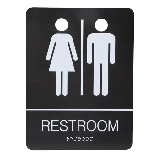 Letrero de Baño Braille, Signo de Baño Unisex para Restaurante de Oficinas de Negocios