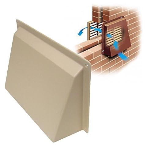 Timloc 9" x 6" Cream/Buff Hooded Cowl Vent Cover for Air Bricks Grilles Extractors Vents Cover