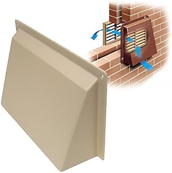 Timloc 9" x 6" Cream/Buff Hooded Cowl Vent Cover for Air Bricks Grilles Extractors Vents