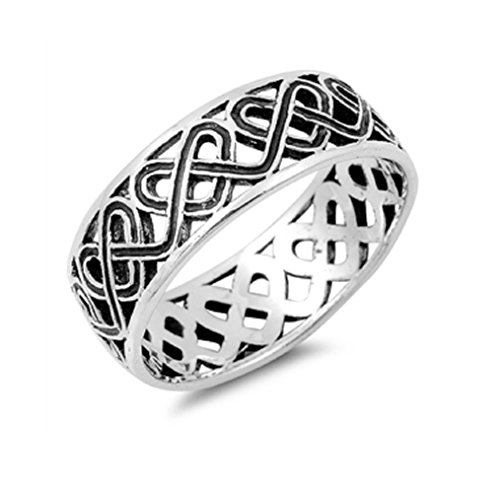 CloseoutWarehouse 925 Sterling Silver Celtic Heart Ring