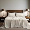 Simple&Opulence 100% Linen Sheets King Size Set, 4 Pcs Natural French Linen Bed Sheets, Breathable Soft Durable Bedding Set for All Season (Linen, King)