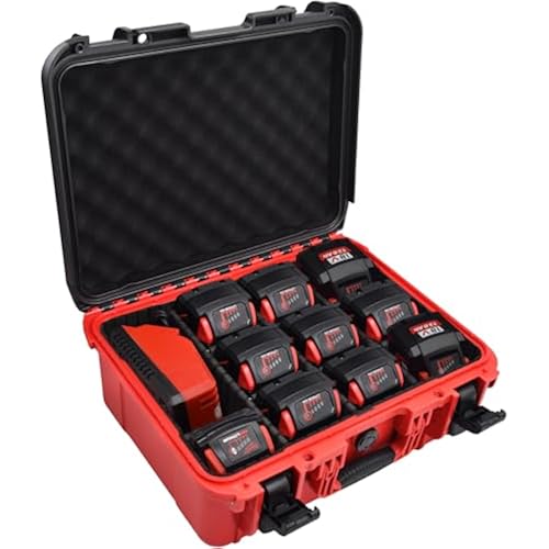 Case for Milwaukee Battery - Extra Large Storage Case & Adjustable Dividers